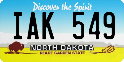 ND license plate IAK549