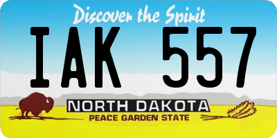 ND license plate IAK557
