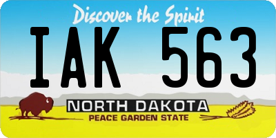 ND license plate IAK563