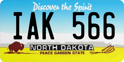 ND license plate IAK566