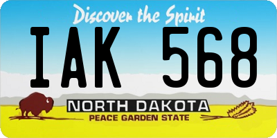 ND license plate IAK568