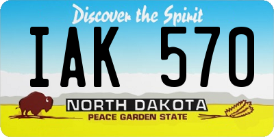 ND license plate IAK570