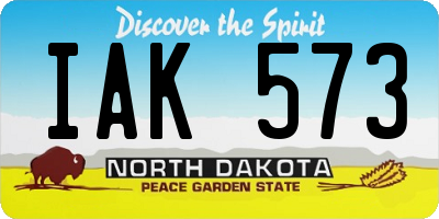 ND license plate IAK573