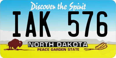 ND license plate IAK576