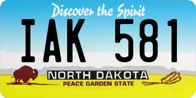 ND license plate IAK581