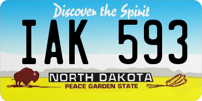 ND license plate IAK593