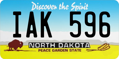 ND license plate IAK596