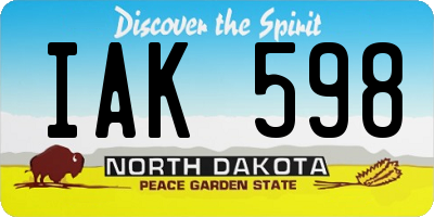 ND license plate IAK598