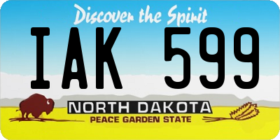 ND license plate IAK599