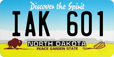 ND license plate IAK601
