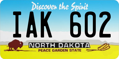 ND license plate IAK602
