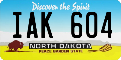 ND license plate IAK604