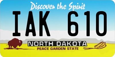 ND license plate IAK610