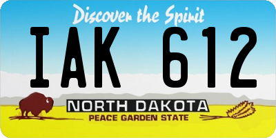 ND license plate IAK612