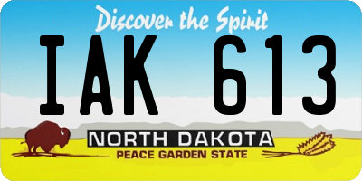 ND license plate IAK613