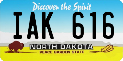 ND license plate IAK616