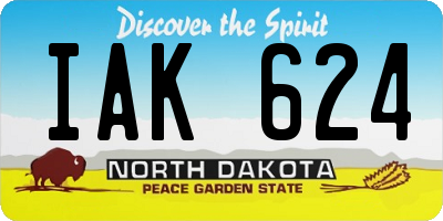 ND license plate IAK624