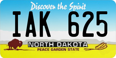 ND license plate IAK625