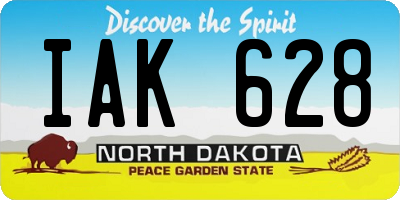 ND license plate IAK628