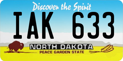 ND license plate IAK633