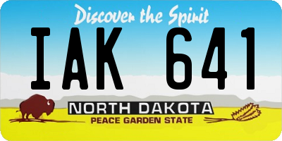 ND license plate IAK641