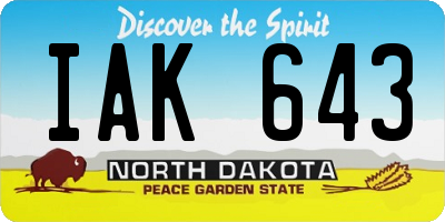 ND license plate IAK643