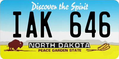 ND license plate IAK646