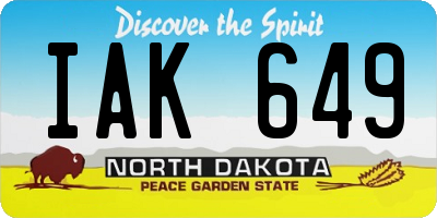 ND license plate IAK649
