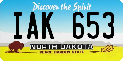 ND license plate IAK653
