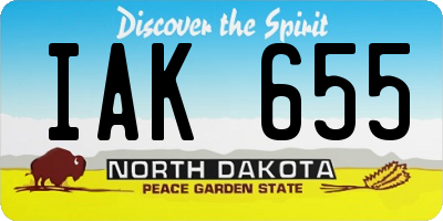 ND license plate IAK655