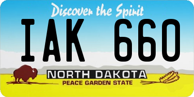 ND license plate IAK660