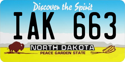 ND license plate IAK663
