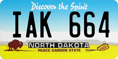 ND license plate IAK664