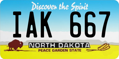 ND license plate IAK667
