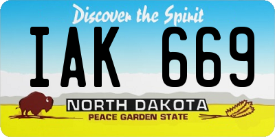 ND license plate IAK669