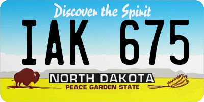 ND license plate IAK675