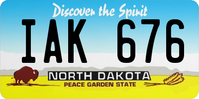 ND license plate IAK676