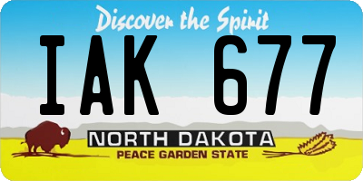 ND license plate IAK677