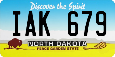 ND license plate IAK679