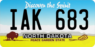 ND license plate IAK683