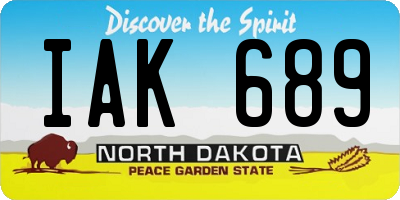 ND license plate IAK689
