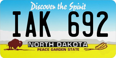 ND license plate IAK692