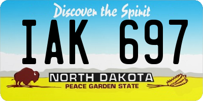 ND license plate IAK697