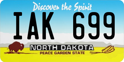 ND license plate IAK699
