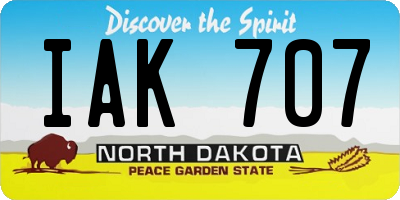 ND license plate IAK707