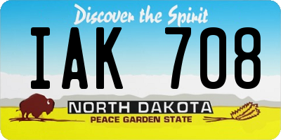 ND license plate IAK708