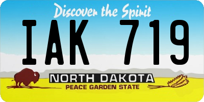 ND license plate IAK719