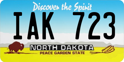 ND license plate IAK723