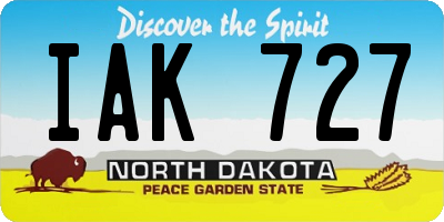 ND license plate IAK727