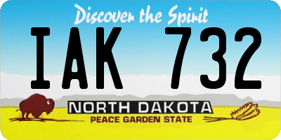 ND license plate IAK732